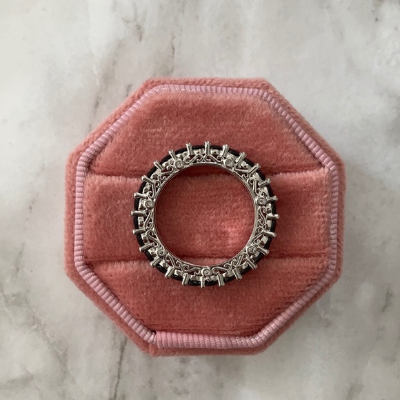 Lilith Black Sapphire Eternity Band Stacking Ring - Picture 5 of 8